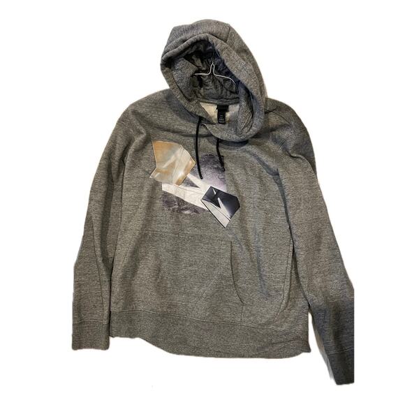 H&M Abstract Art Gray Hoodie Mens M - Picture 1 of 3